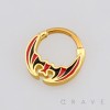 GOTHIC BAT ENAMEL WINGS SEPTUM CLICKER RING 316L SURGICAL STEEL